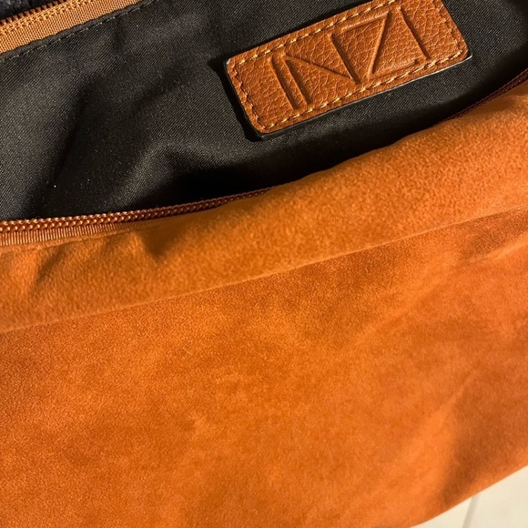 INZI cognac/orange tone XL wristlet / clutch - Picture 2 of 5